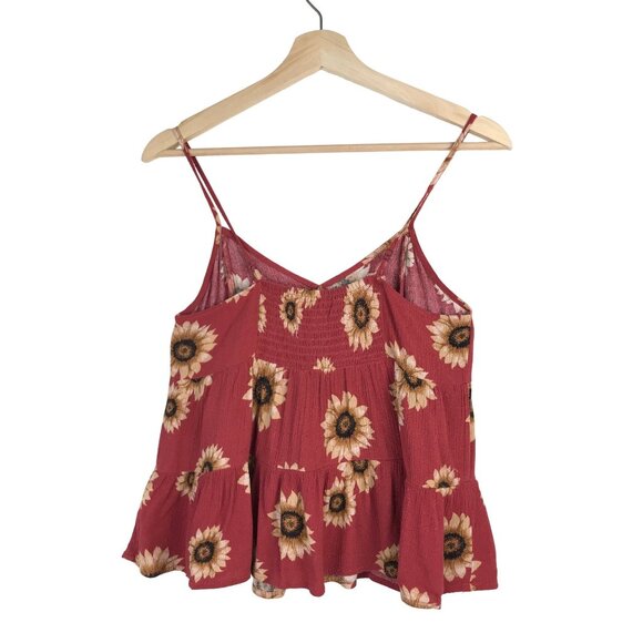 BeCool Rust Sunflower Print Gauze Cami Size Small - Picture 2 of 9
